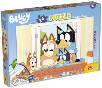 Двулицев пъзел за оцветяване Lisciani - Bluey - 24 части - 8008324099566 - Онлайн книжарница Ciela | ciela.com