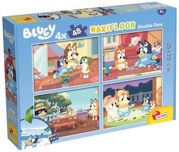 Двулицев пъзел за оцветяване Lisciani - Bluey - 4 х 48 части - 8008324100354 - Онлайн книжарница Ciela | ciela.com