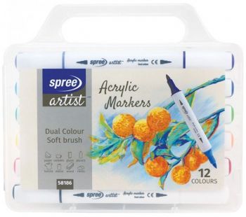 Акрилни маркери Spree Artist Flexy Chisel - 36 цвята + 2 контурни - 3800884582060 - Онлайн книжарница Ciela | ciela.com