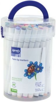 Двувърхи маркери Spree Art Fine Tip - 60 цвята - 3800884581001 - Онлайн книжарница Ciela | ciela.com