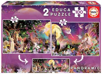 Пъзел Educa 2x100 части FAIRY TRIPTYCH - Онлайн книжарница Сиела | Ciela.com