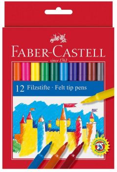 Флумастери Faber-Castell 12 цвята - 8591272000659 - Онлайн книжарница Ciela | Ciela.com