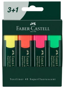 Текст маркер Faber-Castell - комплект 3+1 цвята - 4005402548316 - Онлайн книжарница Ciela | Ciela.com