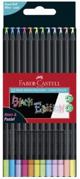 Faber-Castell Цветни моливи Black Edition, 12 неонови и пастелни цвята - 4005401164104 - Faber-Castell - Онлайн книжарница Ciela | ciela.com