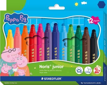 Флумастери Staedtler - Noris Junior - Peppa Pig - 12 цвята - 4007817179703 - Онлайн книжарница Ciela | ciela.com