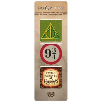 Магнитни книгоразделители - Book Time - квадратни - Hogwarts, Harry Potter - 2521010205769 - Simetro Books - Онлайн книжарница Ciela | ciela.com