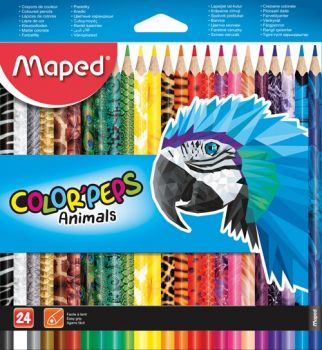 Цветни моливи Maped Color Peps Animals - 24 цвята - Онлайн книжарница Сиела | Ciela.com