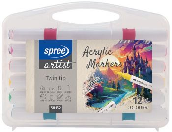 Акрилни маркери Spree Artist Flexy Chisel - 36 цвята + 2 контурни - 3800884582060 - Онлайн книжарница Ciela | ciela.com