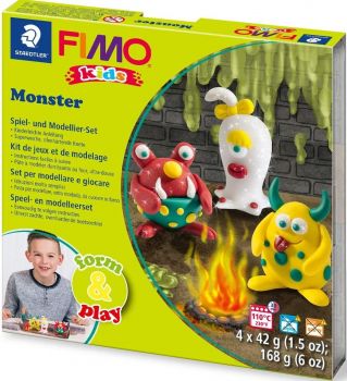 Кoмплект глина Staedtler Fimo - Kids, 4 x 42g, Monster - 4007817806234 - Онлайн книжарница Ciela | ciela.com