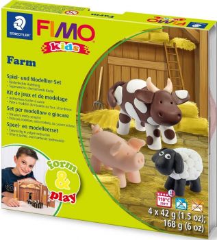 Комплект глина Staedtler Fimo Kids - Farm, 4 x 42 g - 4007817806012 - Онлайн книжарница Ciela | ciela.com