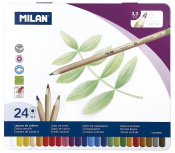 Цветни моливи Milan - 24 цвята в метална кутия - 8411574800583 - Онлайн книжарница Ciela | Ciela.com
