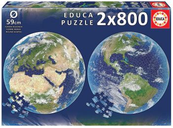 Пъзел EDUCA 2x800 части Round Puzzles Earth - 8412668190399 - Онлайн книжарница Ciela | Ciela.com