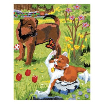 Рисуване по номера с цветни моливи Royal 22х30 - Куче и коте - Онлайн книжарница Сиела | Ciela.com