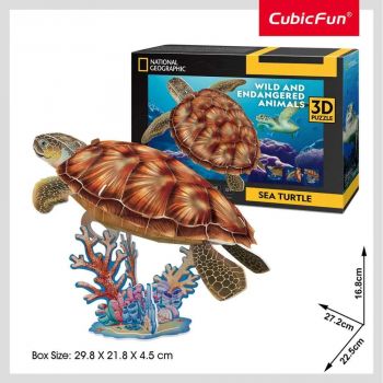 CubicFun Пъзел 3D National Geographic Морска Костенурка 31 ч. DS1080h