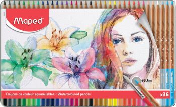 Цветни Акварелни моливи Maped Artist - 36 цвята в метална кутия - Онлайн книжарница Сиела | Ciela.com