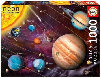Неонов пъзел Educa от 1000 части - Слънчевата система - Онлайн книжарница Сиела | Ciela.com