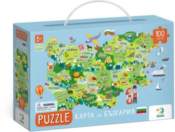 Пъзел Dodo - Карта на България - 100 части