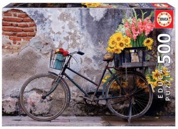 Пъзел EDUCA 500 части Колело с цветя Bicycle with Flowers - 8412668179882 - Онлайн книжарница Ciela | Ciela.com