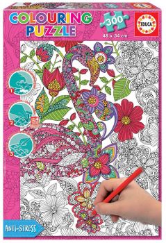 Пъзел за оцветяване Educa от 300 части - Цветно фламинго - Онлайн книжарница Сиела | Ciela.com