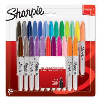 Комплект перманентни маркери Sharpie, F, 24 цвята, блистер - Онлайн книжарница Сиела | Ciela.com