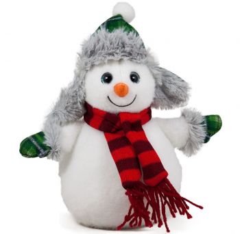 Плюшен снежен човек с ушанка и шал - 3800838112459 - Онлайн книжарница Ciela | Ciela.com