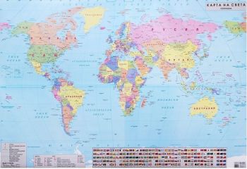Стенна карта на света - Политическа - 9789548717625 - онлайн книжарница Сиела | Ciela.com
