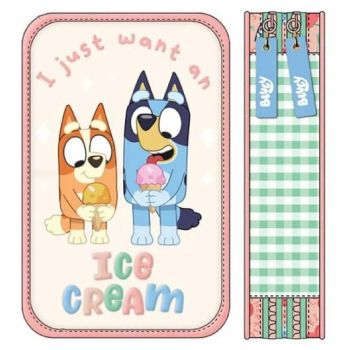 Ученически несесер с две отделения и съдържание - Bluey Ice Cream - 5202860603321 - Онлайн книжарница Ciela | ciela.com