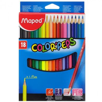 Цветни моливи Maped Color Peps - 18 цвята FSC - 3154141832185 - Онлайн книжарница Ciela | Ciela.com