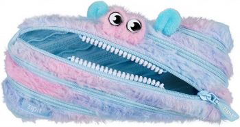 Ученически несесер Zipit - Furry Monster - среден, синьо-розов - Онлайн книжарница Ciela | ciela.com