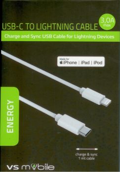 Кабел универсален USB-C към Lightning кабел за Apple устройства