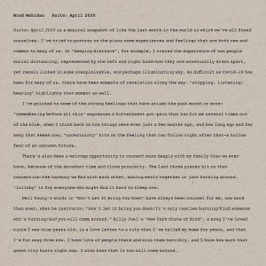 Brad Mehldau ‎- Suite April 2020 - CD